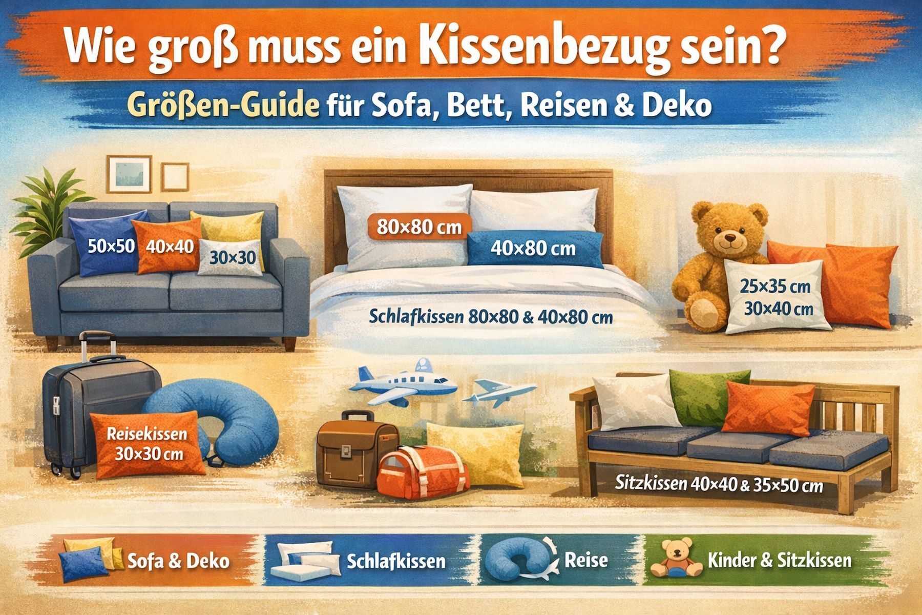 Welche Größe muss ein Kissenbezug haben? Universalgröße & Größen-Guide