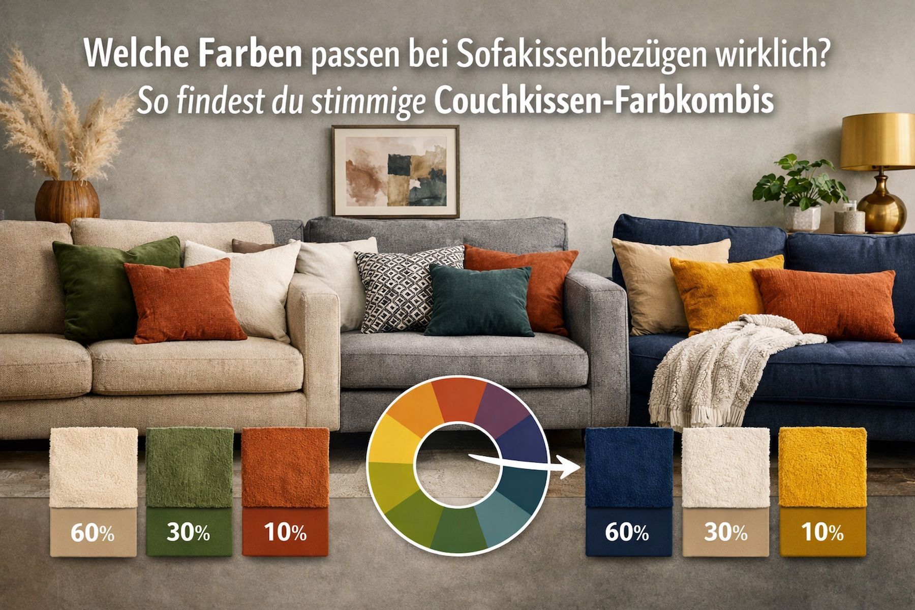 Farben für Sofakissen: So kombinierst du Couchkissen perfekt