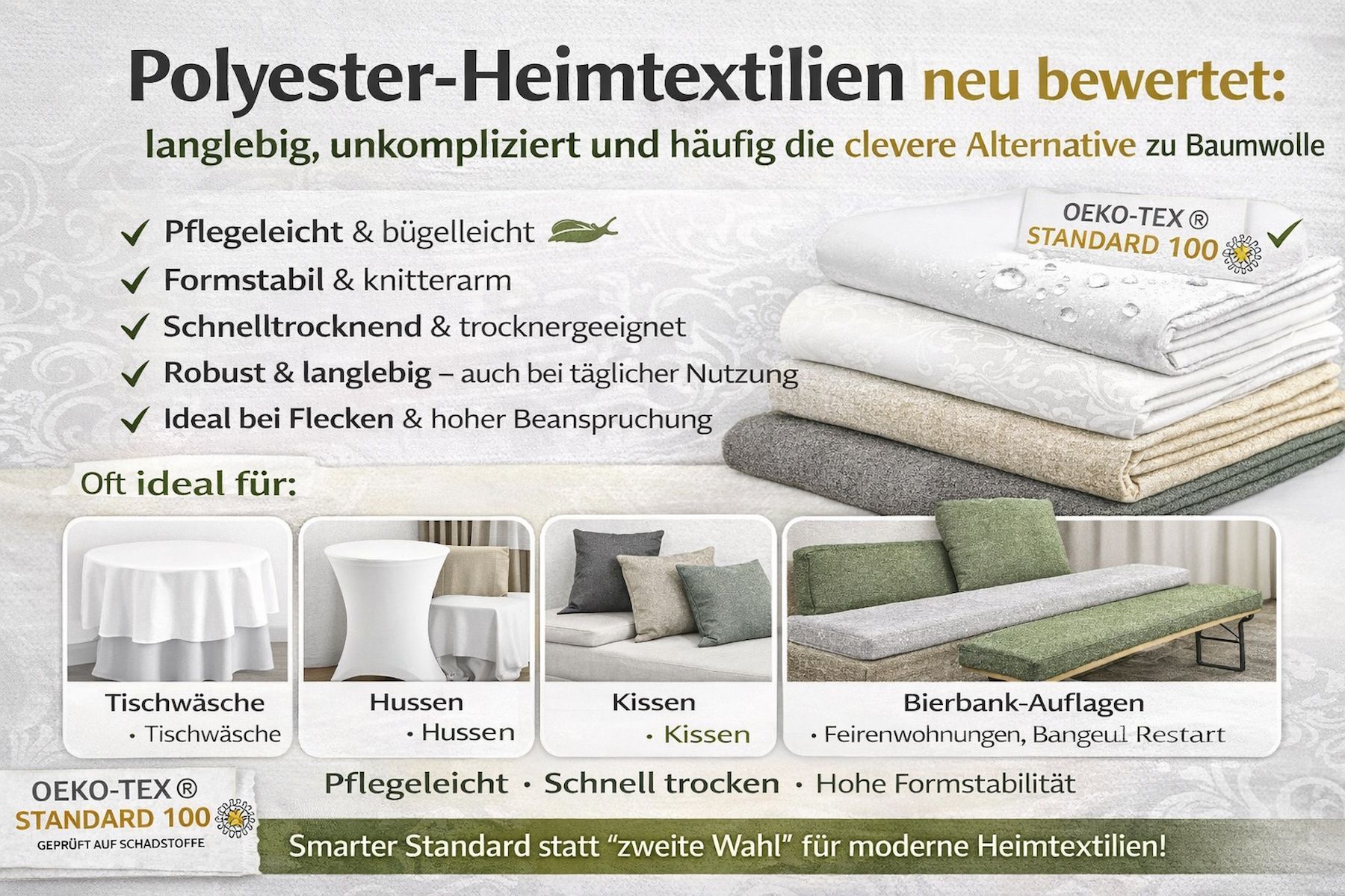 Heimtextilien aus Polyester: Vorteile, Pflege & Einsatz