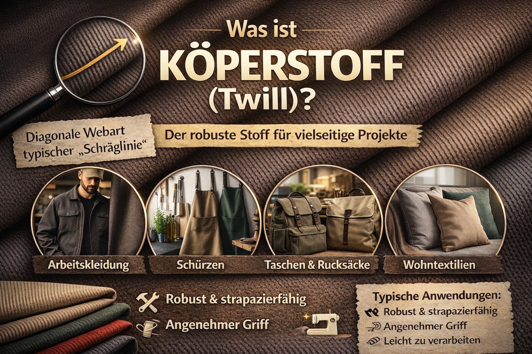 Köper > Twill mit Köperbindung Meterware | Stoffe Werning